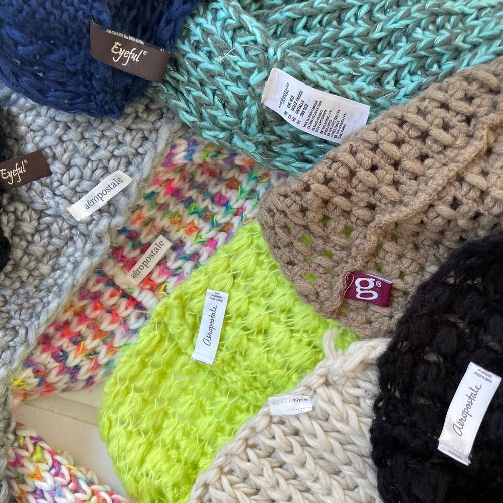 Lot of 10 Knit Infinity Scarfs Aeropostale, American Eagle, Eyeful READ Descript - Picture 3 of 12
